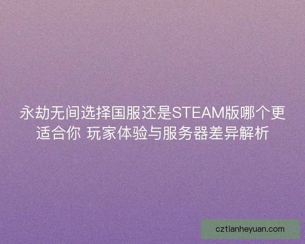 永劫无间选择国服还是STEAM版哪个更适合你 玩家体验与服务器差异解析