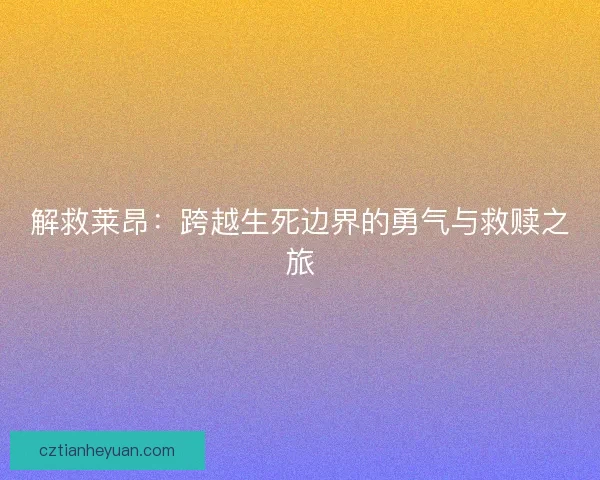 解救莱昂：跨越生死边界的勇气与救赎之旅