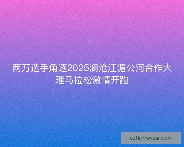 两万选手角逐2025澜沧江湄公河合作大理马拉松激情开跑